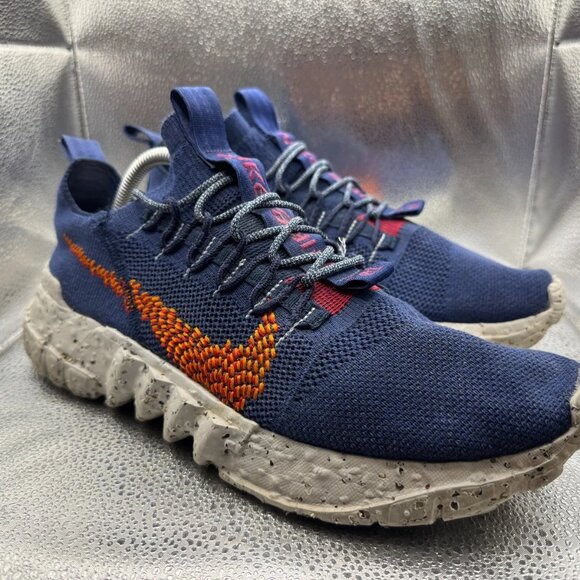 Size 12 Nike Space Hippie 01 Navy Blue Orange Mens Running Sneaker DN0010-400 - Picture 1 of 10
